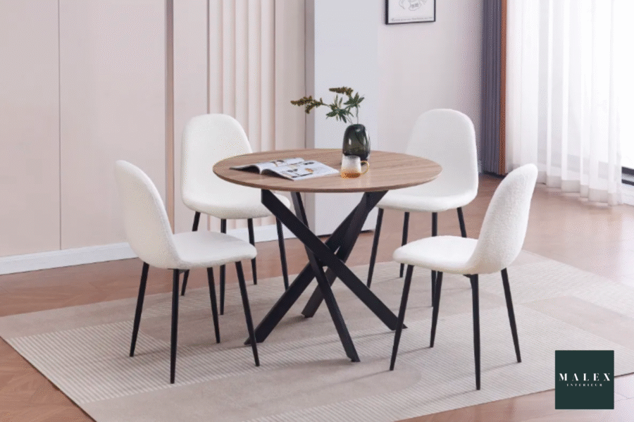 Ensemble Jessica ronde + Chaises Scandinave
