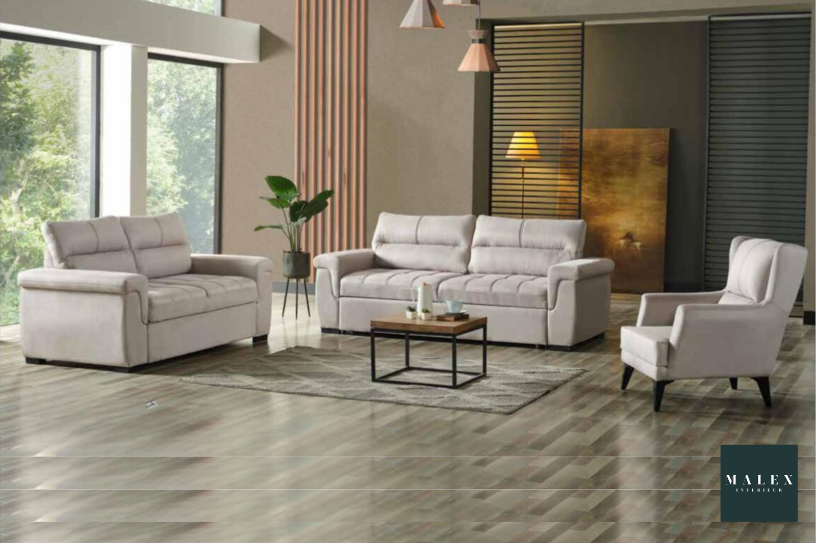 Canapé 3-2-1 Kansas + 2 Rideaux OFFERT