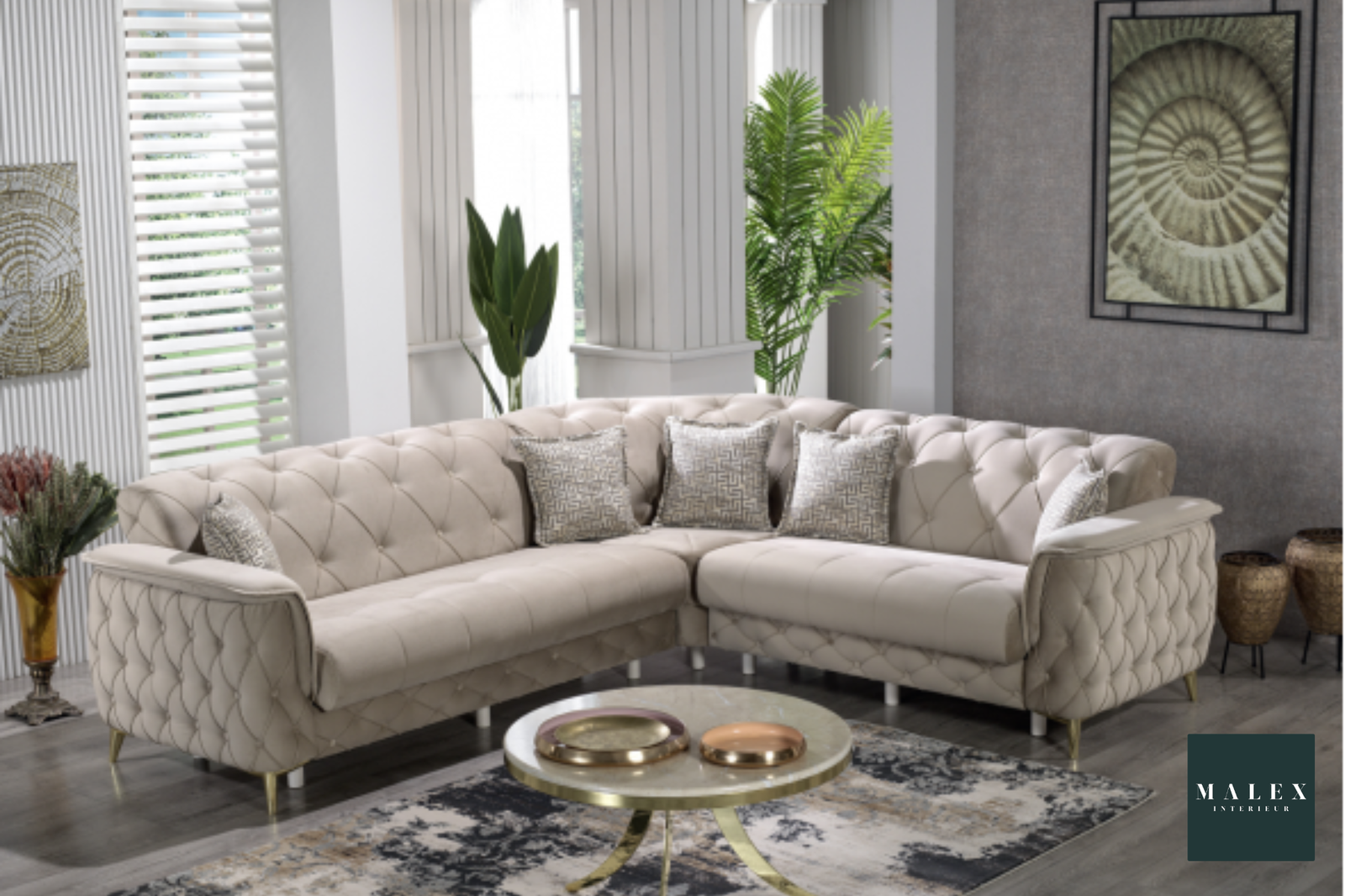 Canapé d'angle Cuba + 2 Rideaux OFFERT