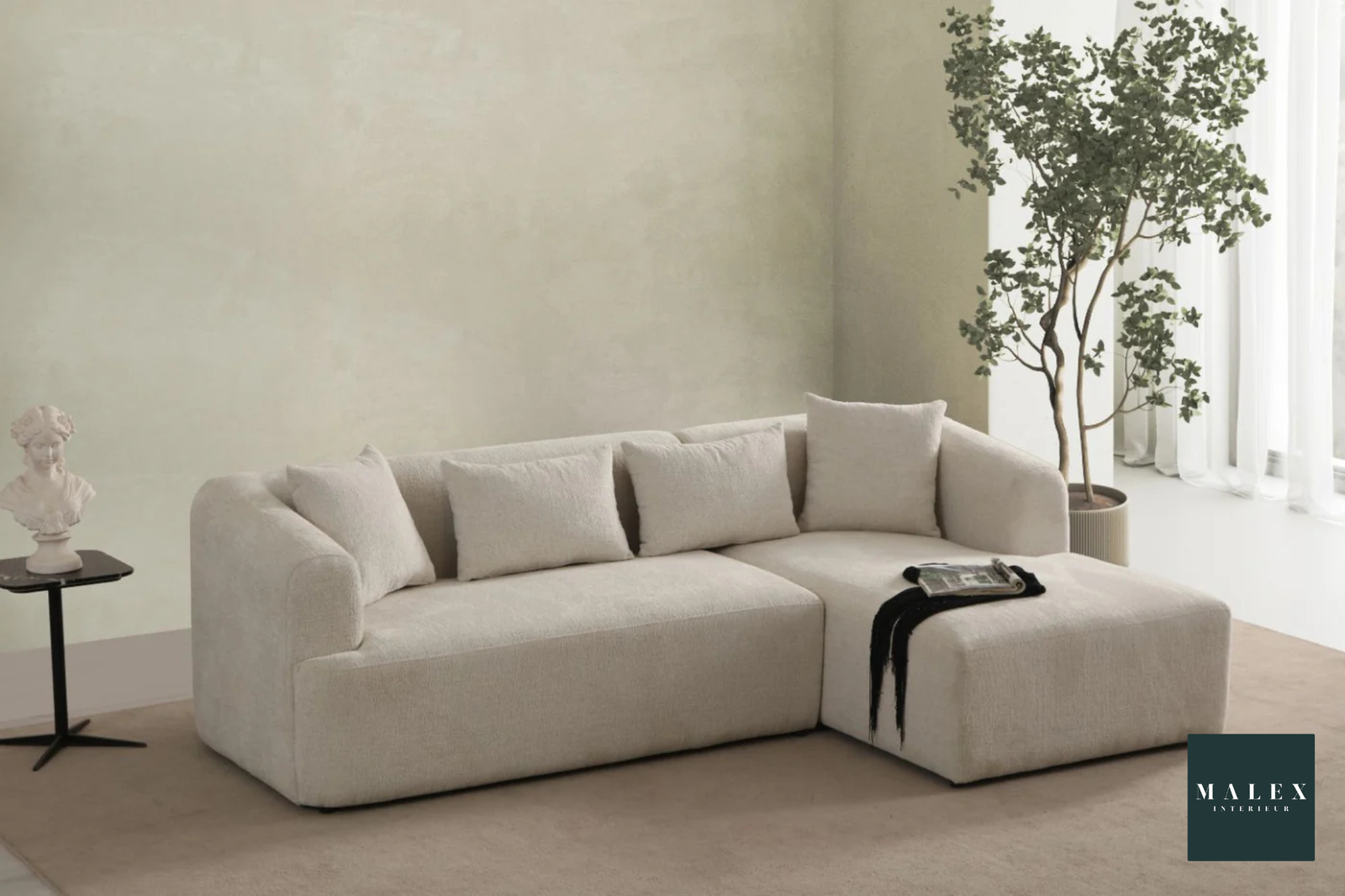 Canapé d'angle Ela + 2 Rideaux OFFERT