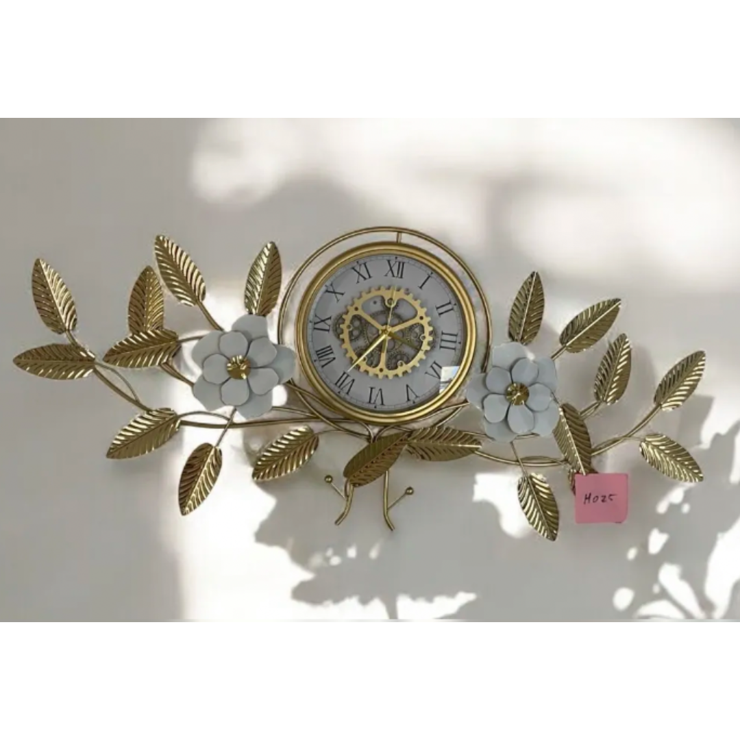 Horloge Fleurs Blanche