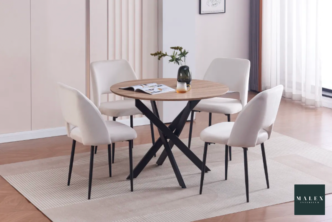 Ensemble Jessica ronde + Chaises Amélia