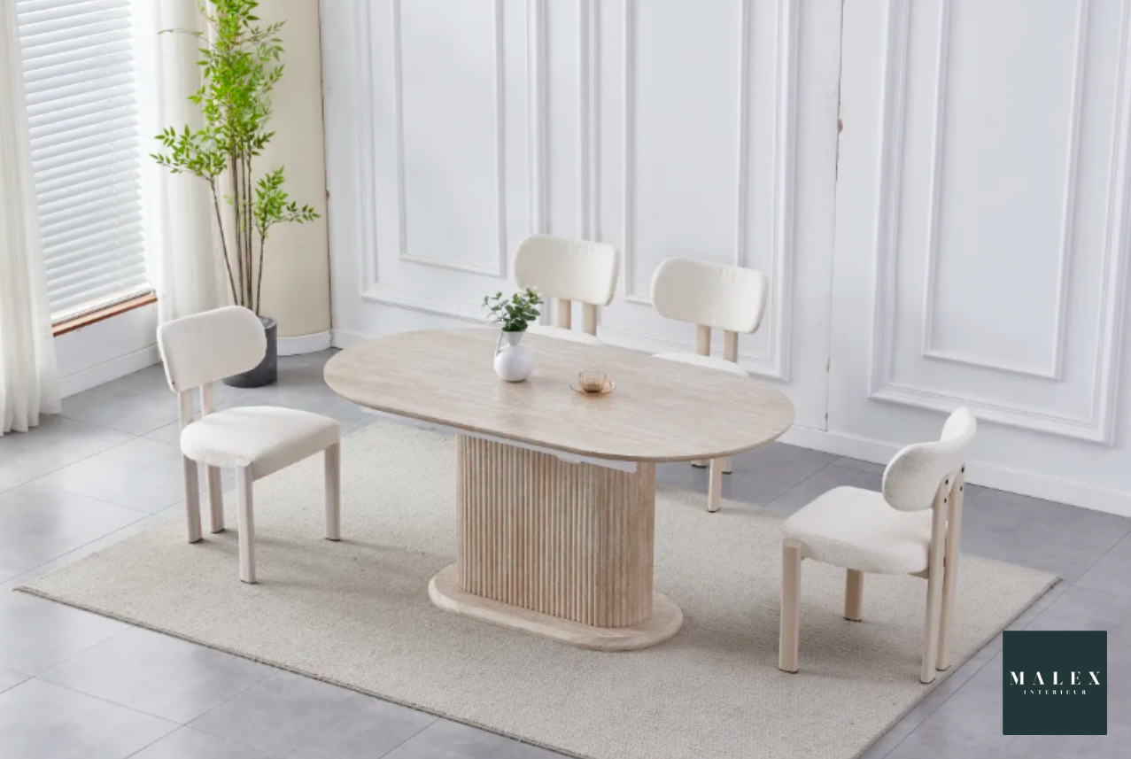 Table à manger Travertin extensible
