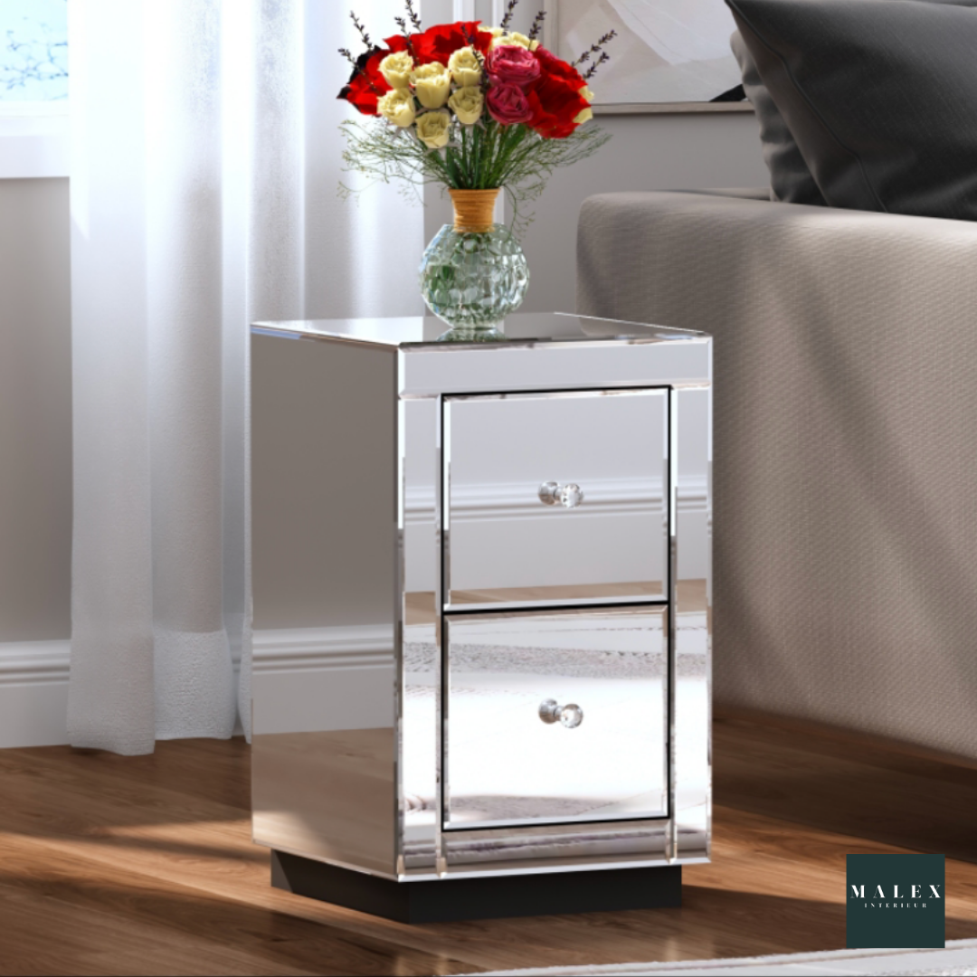 Chevet miroir Candelle 2 tiroirs