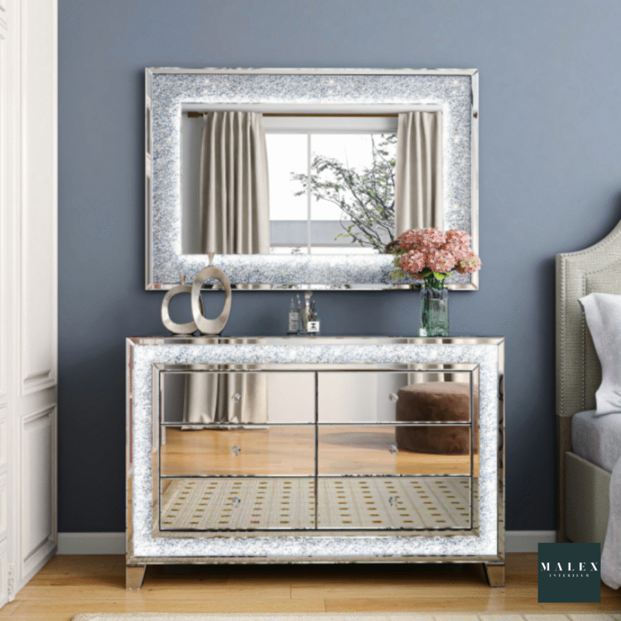Miroir Stras avec led