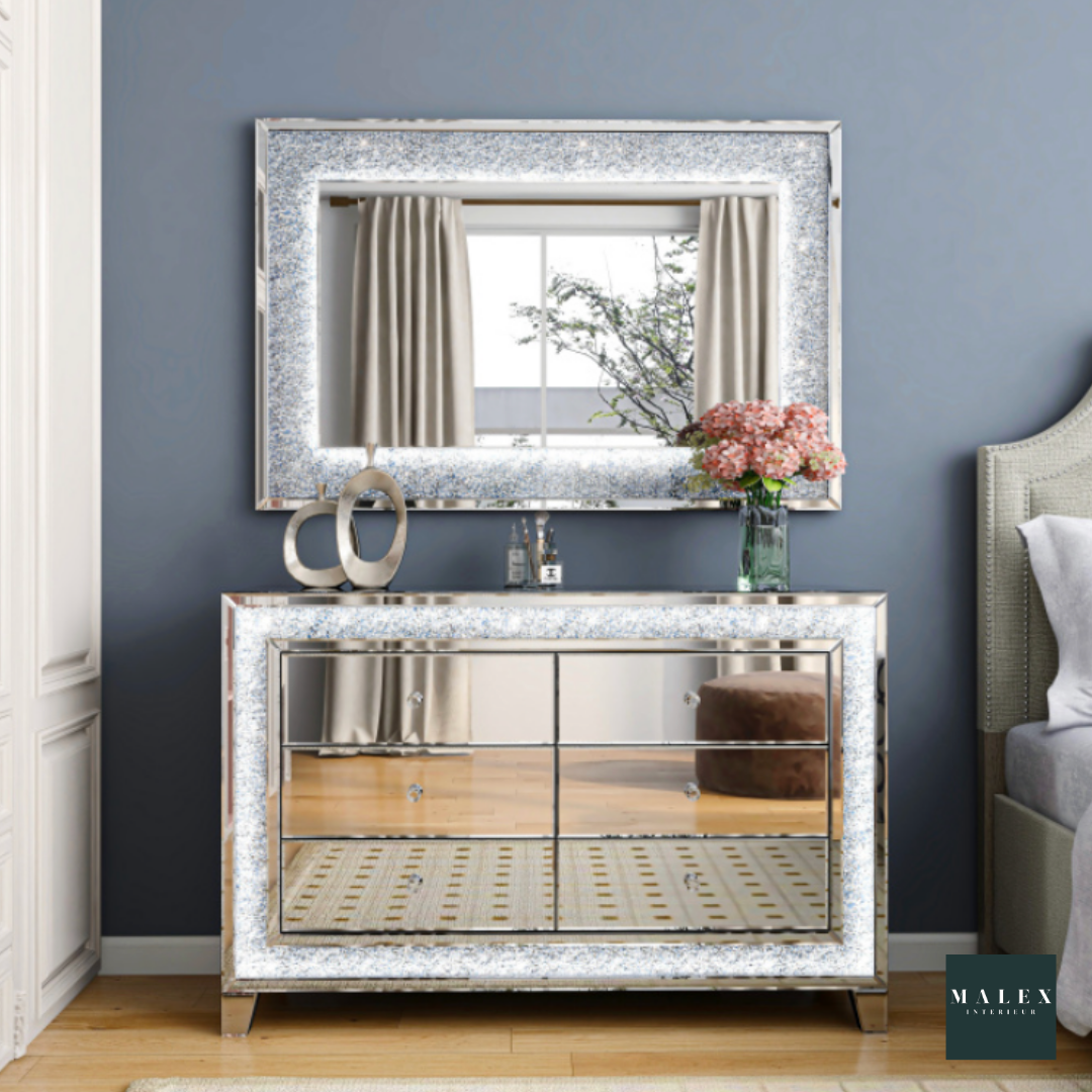 Miroir Stras avec led